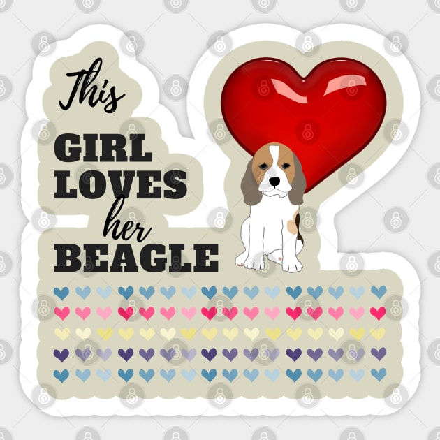This Girl Loves Her Beagle Sticker by UpLifeRadio